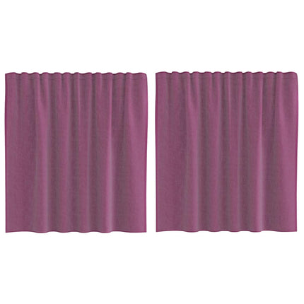 Voile gardiner med öglor 2 st lila 140x140 cm