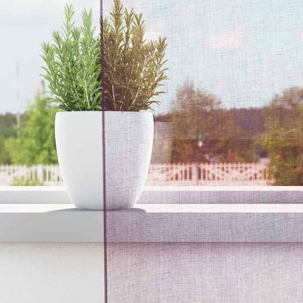 Voile gardiner med öglor 2 st lila 140x175 cm