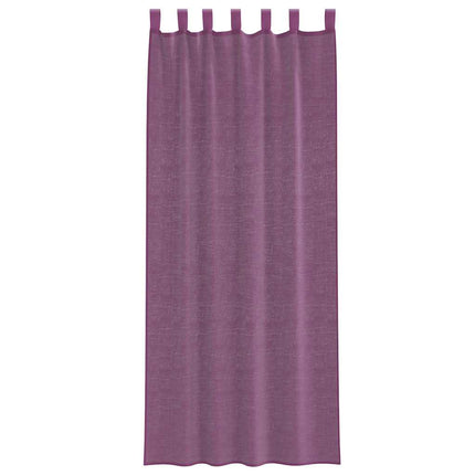 Voile gardiner med öglor 2 st lila 140x260 cm