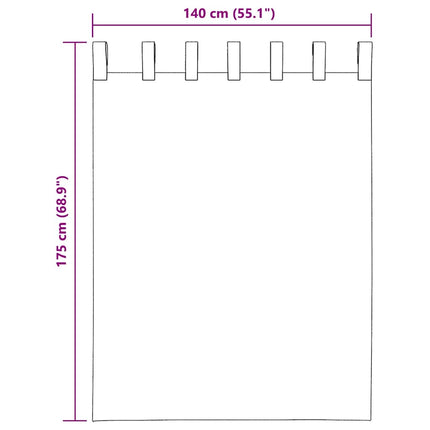 Voile gardiner med öglor 2 st ljusgrå 140x175 cm