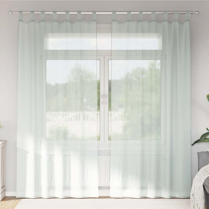 Voile gardiner med öglor 2 st ljusgrå 140x225 cm