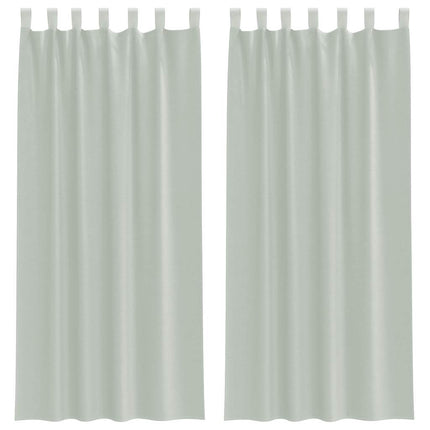 Voile gardiner med öglor 2 st ljusgrå 140x245 cm