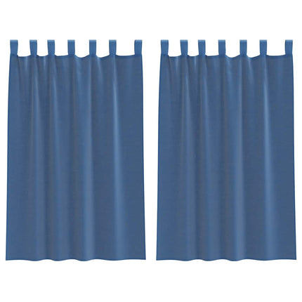 Voile gardiner med öglor 2 st kungsblå 140x175 cm