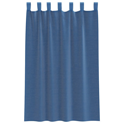 Voile gardiner med öglor 2 st kungsblå 140x175 cm