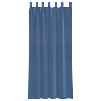 Voile gardiner med öglor 2 st kungsblå 140x225 cm