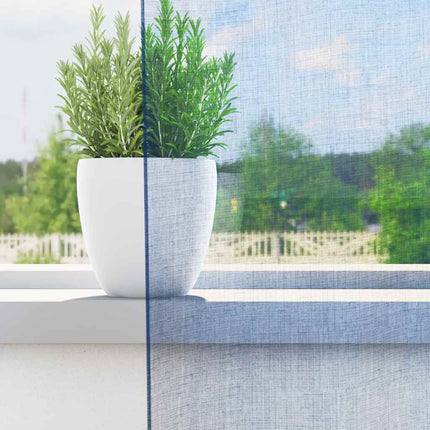 Voile gardiner med öglor 2 st kungsblå 140x245 cm