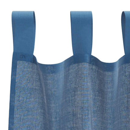 Voile gardiner med öglor 2 st kungsblå 140x260 cm