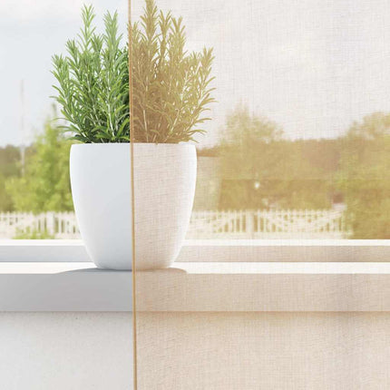 Voile gardiner med öglor 2 st sand 140x175 cm