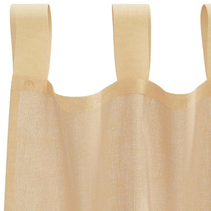 Voile gardiner med öglor 2 st sand 140x225 cm