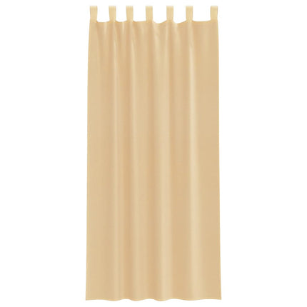 Voile gardiner med öglor 2 st sand 140x245 cm