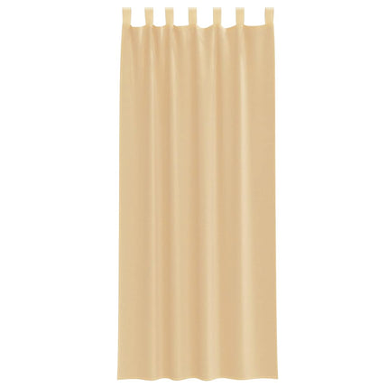 Voile gardiner med öglor 2 st sand 140x260 cm