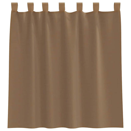 Voile gardiner med öglor 2 st ljusbrun 140x140 cm