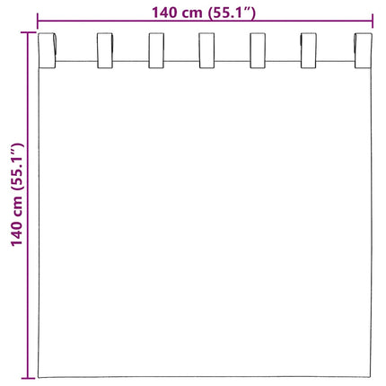 Voile gardiner med öglor 2 st ljusbrun 140x140 cm