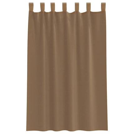 Voile gardiner med öglor 2 st ljusbrun 140x175 cm