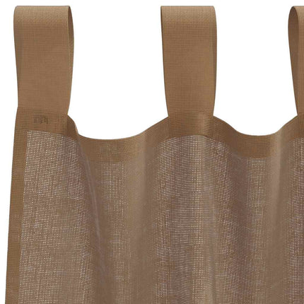 Voile gardiner med öglor 2 st ljusbrun 140x245 cm