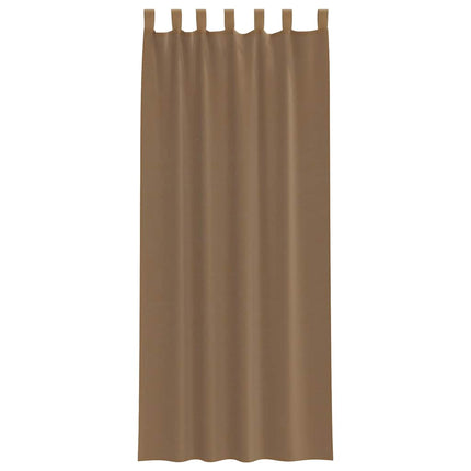 Voile gardiner med öglor 2 st ljusbrun 140x260 cm