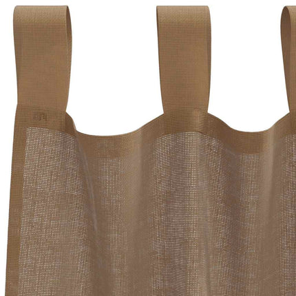 Voile gardiner med öglor 2 st ljusbrun 140x260 cm