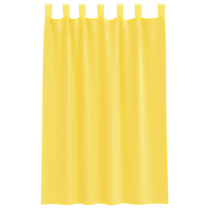 Voile gardiner med öglor 2 st gul 140x175 cm
