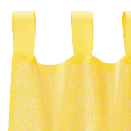 Voile gardiner med öglor 2 st gul 140x175 cm