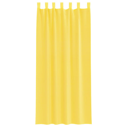 Voile gardiner med öglor 2 st gul 140x225 cm