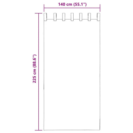 Voile gardiner med öglor 2 st gul 140x225 cm