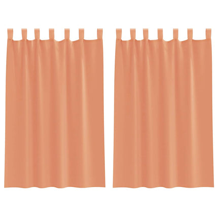 Voile gardiner med öglor 2 st terrakotta 140x175 cm