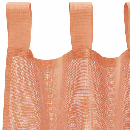 Voile gardiner med öglor 2 st terrakotta 140x245 cm