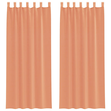 Voile gardiner med öglor 2 st terrakotta 140x260 cm