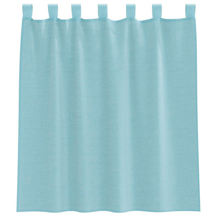 Voile gardiner med öglor 2 st turkos 140x140 cm
