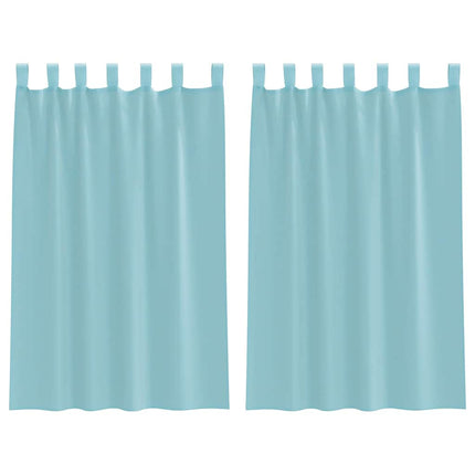 Voile gardiner med öglor 2 st, turkos 140x175 cm