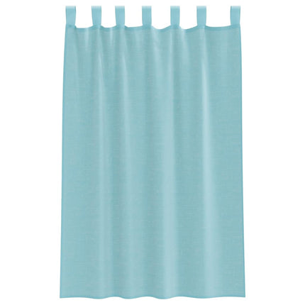 Voile gardiner med öglor 2 st, turkos 140x175 cm