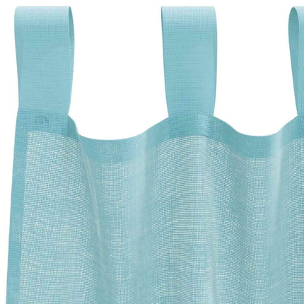 Voile gardiner med öglor 2 st, turkos 140x225 cm