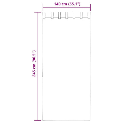 Voile gardiner med öglor 2 st turkos 140x245 cm