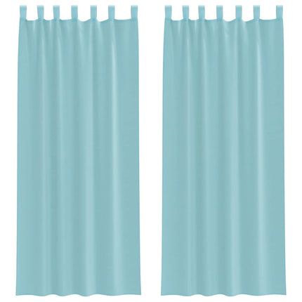 Voile gardiner med öglor 2 st turkos 140x260 cm