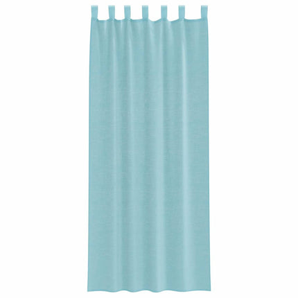 Voile gardiner med öglor 2 st turkos 140x260 cm