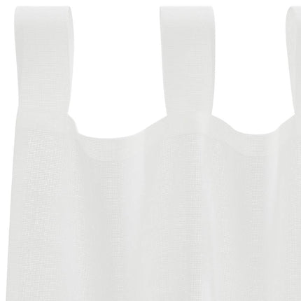 Voile gardiner med öglor 2 st vit 140x140 cm