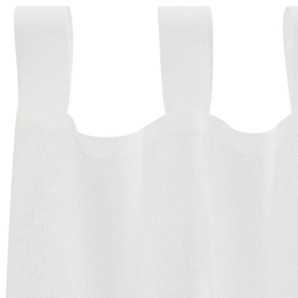 Voile gardiner med öglor 2 st vit 140x175 cm