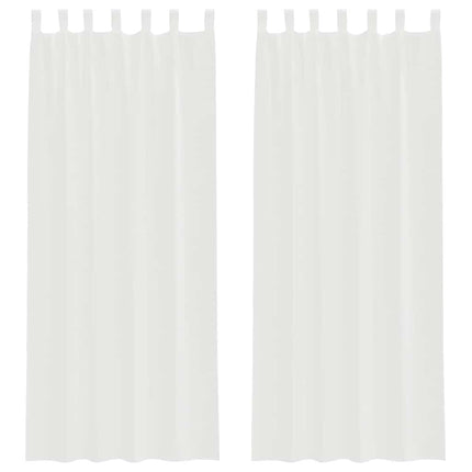 Voile gardiner med öglor 2 st vit 140x260 cm