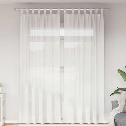 Voile gardiner med öglor 2 st vit 140x260 cm