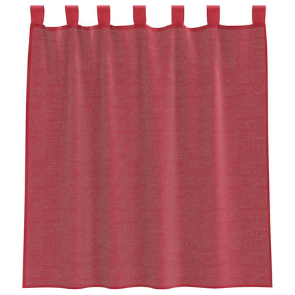Voile gardiner med öglor 2 st vinröd 140x140 cm