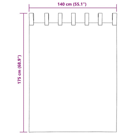 Voile gardiner med öglor 2 st vinröd 140x175 cm