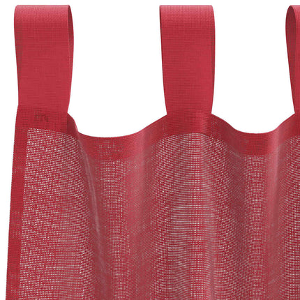 Voile gardiner med öglor 2 st vinröd 140x225 cm