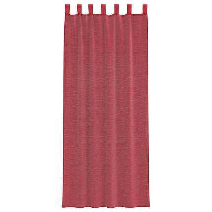 Voile gardiner med öglor 2 st vinröd 140x260 cm