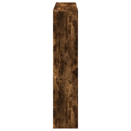 Bokhylla rökfärgad ek 137,5x29x137,5 cm konstruerat trä