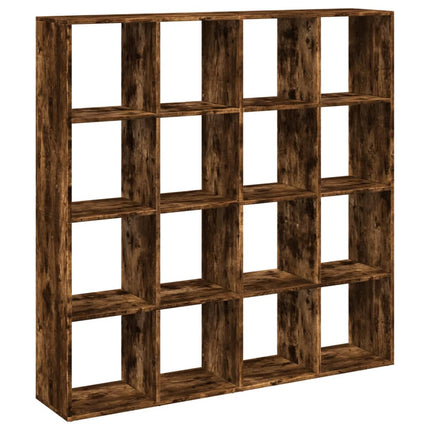 Bokhylla rökfärgad ek 137,5x29x137,5 cm konstruerat trä