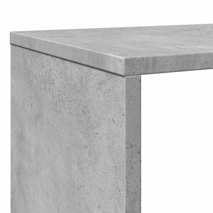 Bokhylla betonggrå 132x29x141,5 cm konstruerat trä