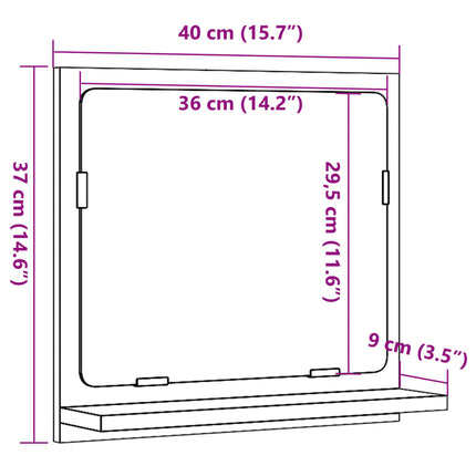 Spegelskåp för badrum artisan ek 40x11x37 cm konstruerat trä