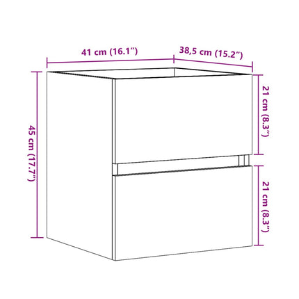 Tvättställsskåp sonoma-ek 41x38,5x45 cm konstruerat trä