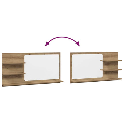 Spegelskåp för badrum artisan ek 90x11x45 cm konstruerat trä