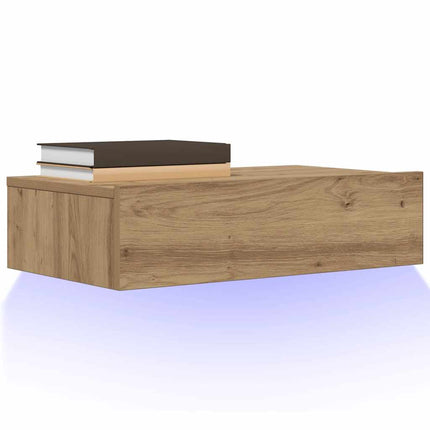 Tv-bänk med LED-belysning artisan ek 60x35x15,5 cm